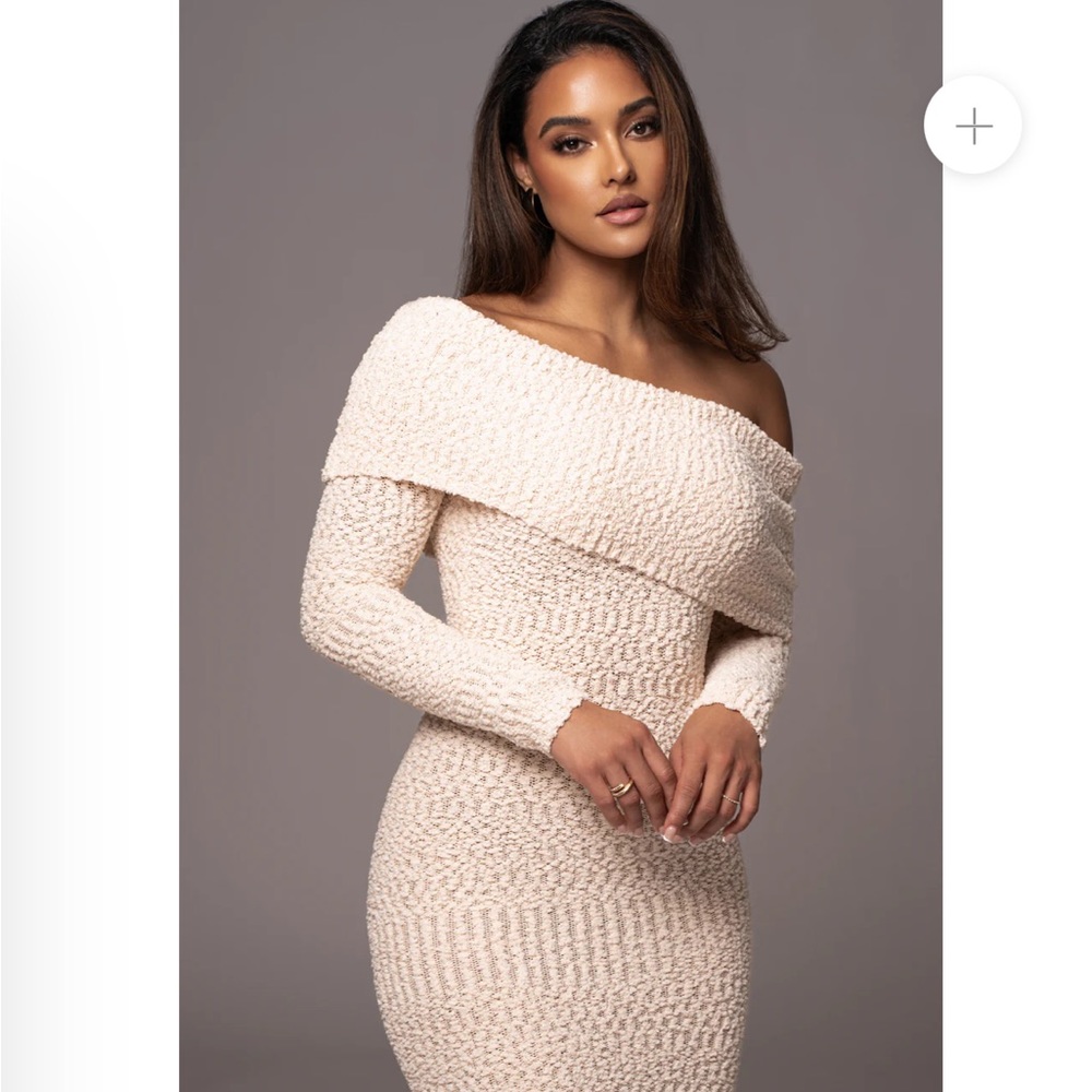 JLUX LABEL CREAM OLIVEA KNIT MAXI DRESS
